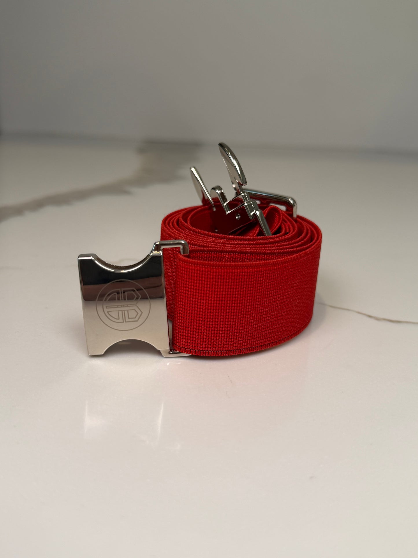 Elastic Sports Belt - Red/Silver