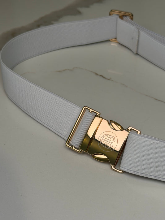 Elastic Sports Belt - White/Gold