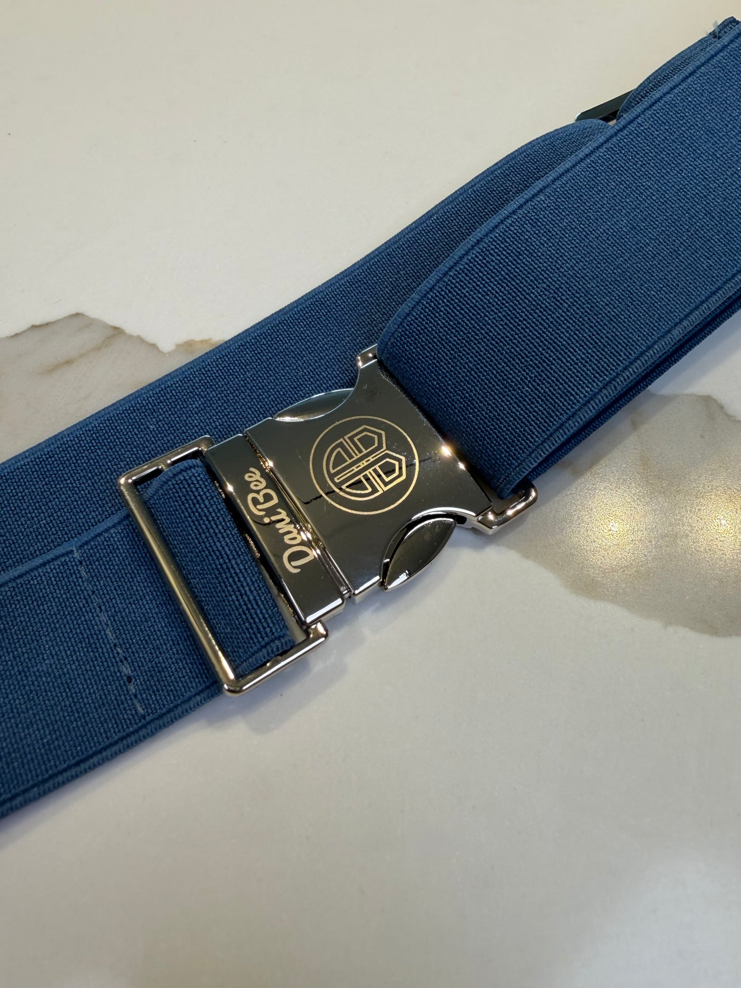 Elastic Sports Belt Dusky Blue/Silver