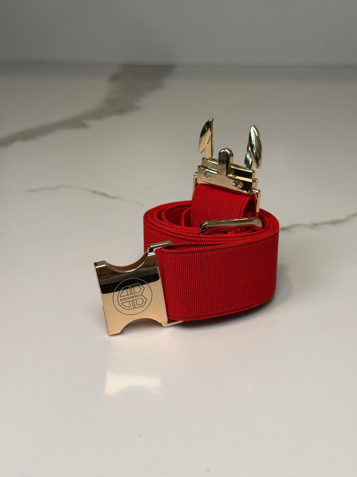 Elastic Sports Belt - Red/Gold